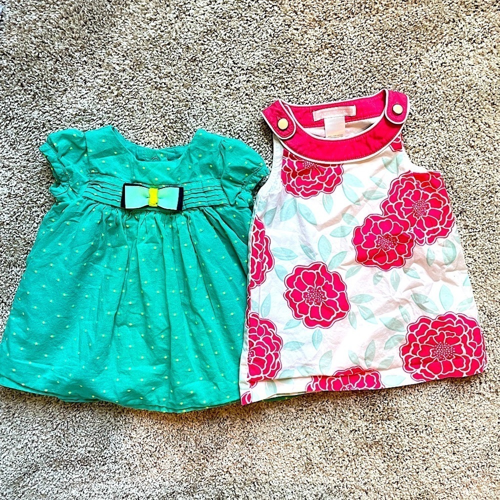 Janie and Jack baby girl dress set of two sundress summer dress size 3-6 months